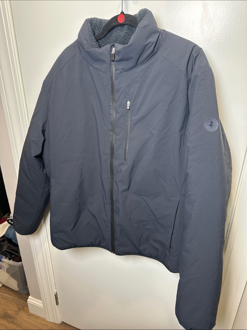 SAVE THE DUCK Dark Navy Puffer Jacket with Fleece Collar (51)